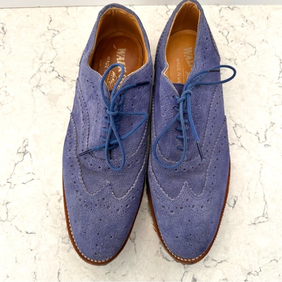 Walk-Over Geo E. Keith Company Mens 8M Blue Suede Shoes Wingtips Vibram Soles main image 10